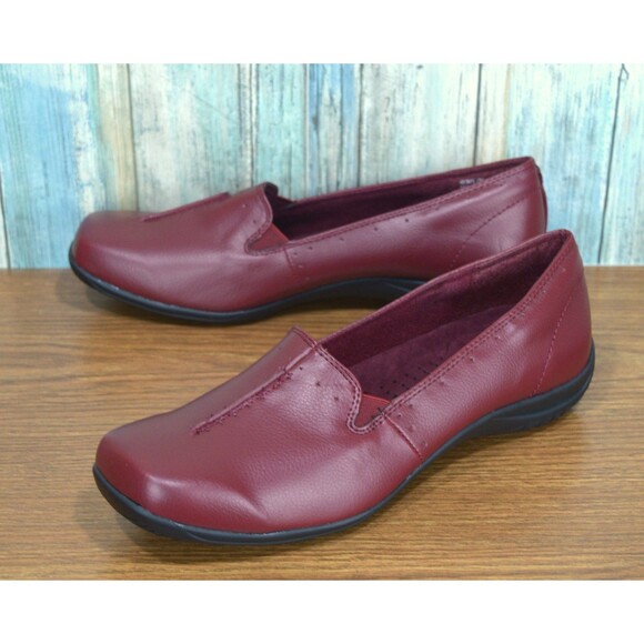 Easy Street Women's Slip-On Shoes Loafers Burgundy Red Comfort Flats Size 12 - Picture 2 of 12